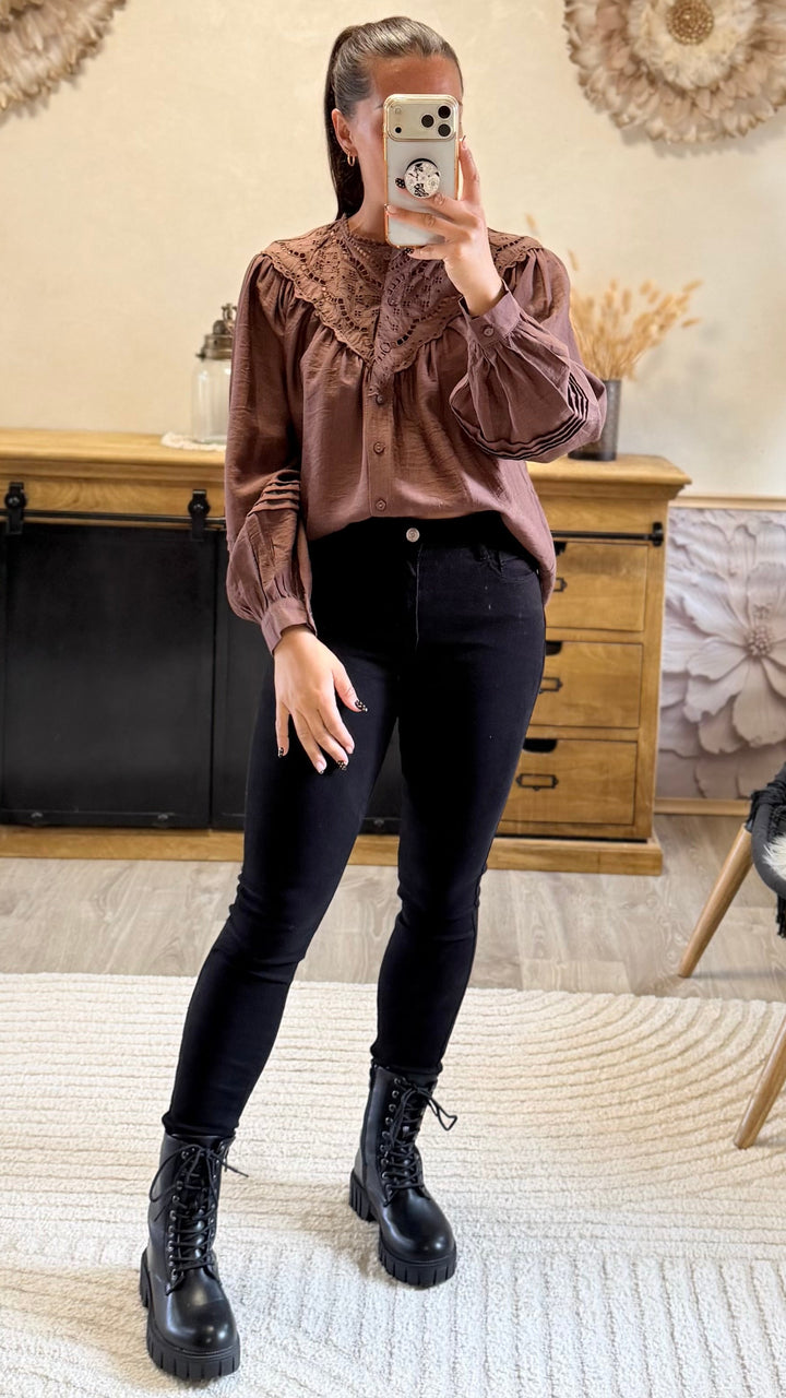 Chemise Fany marron CURVY