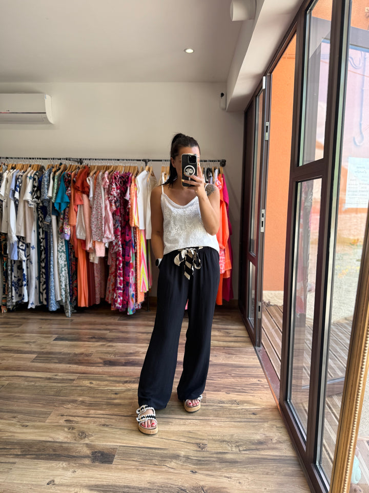 Pantalon Wilma noir CURVY (PRÉCOMMANDE expédition autour du 5 mai)