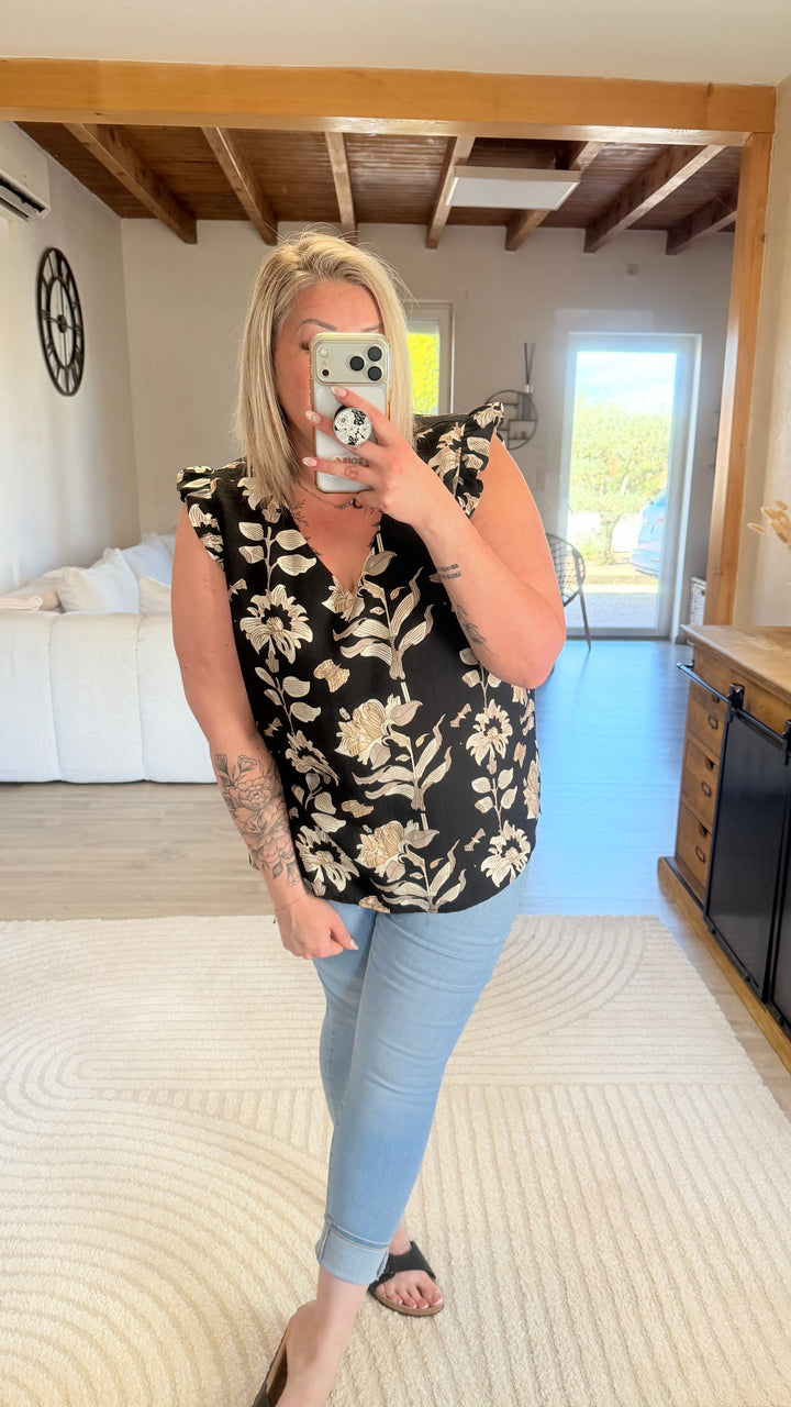 Blouse Flora noir