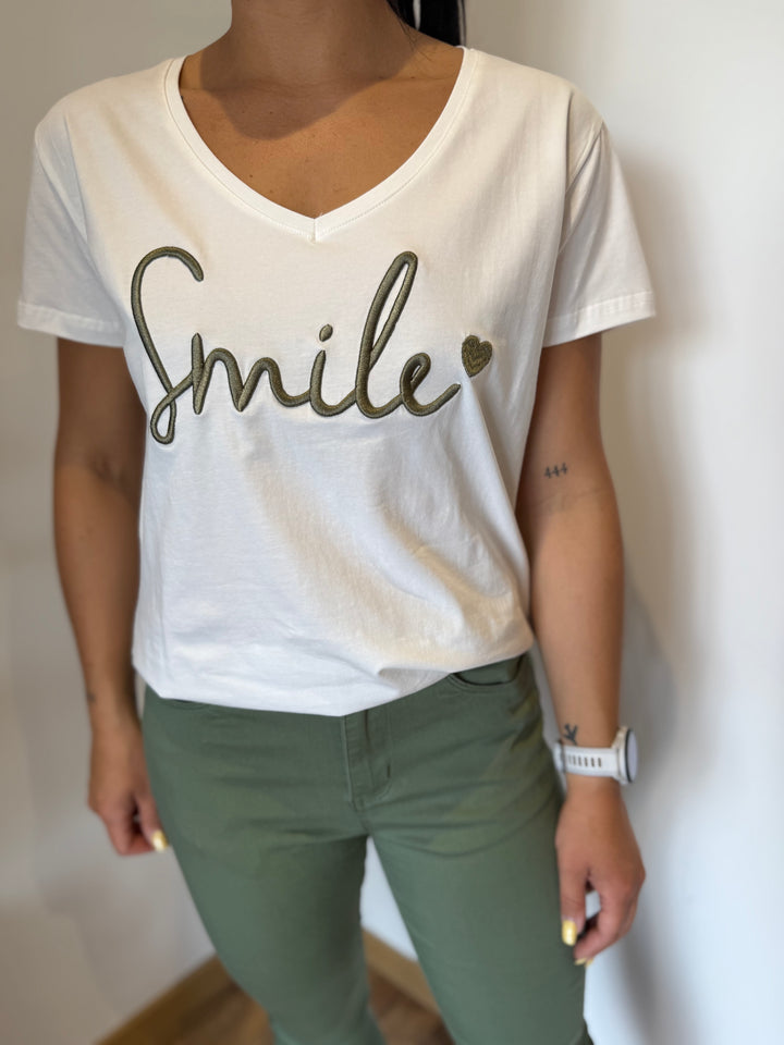 Teeshirt Smile kaki