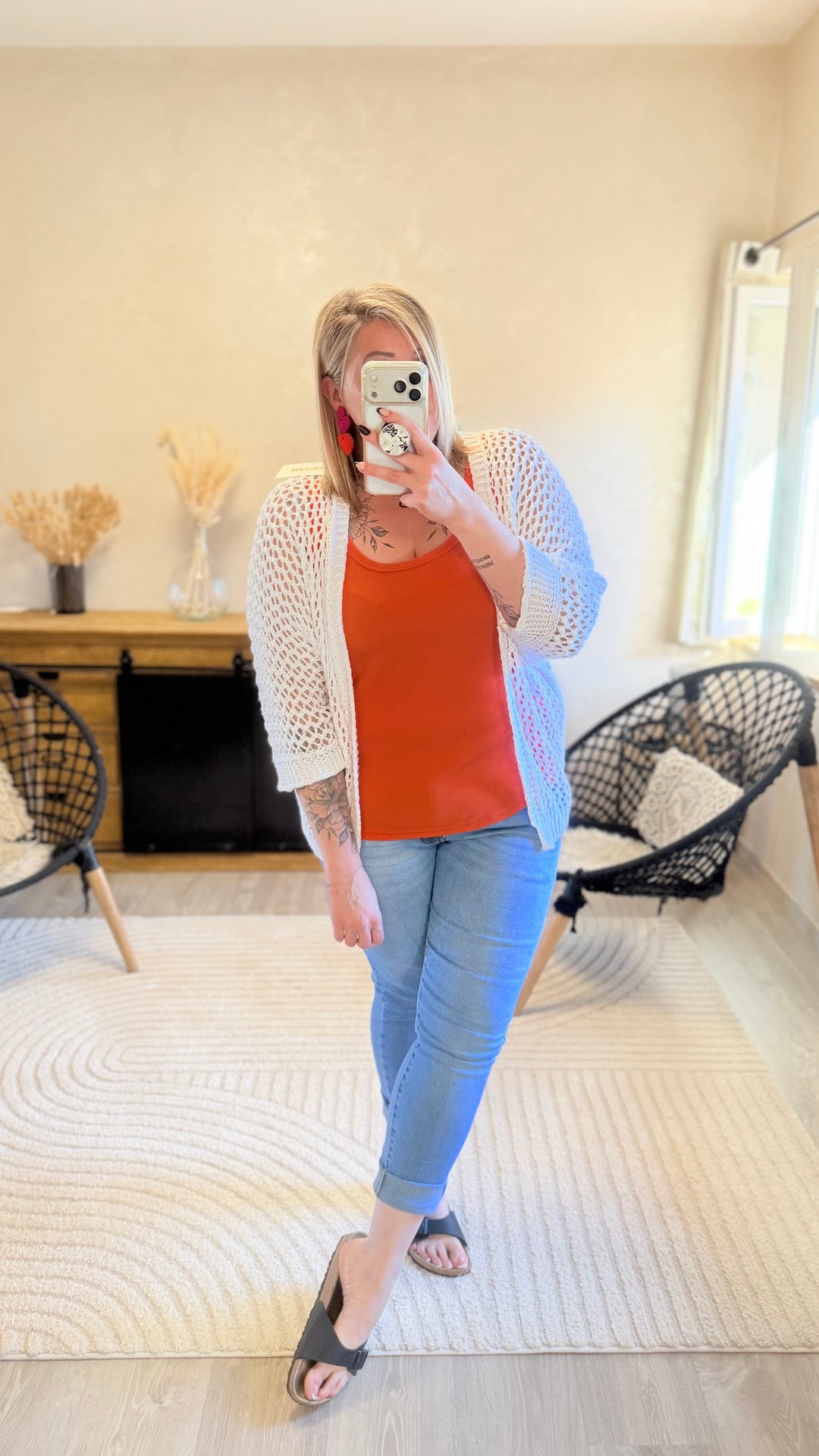 Top raph orange CURVY
