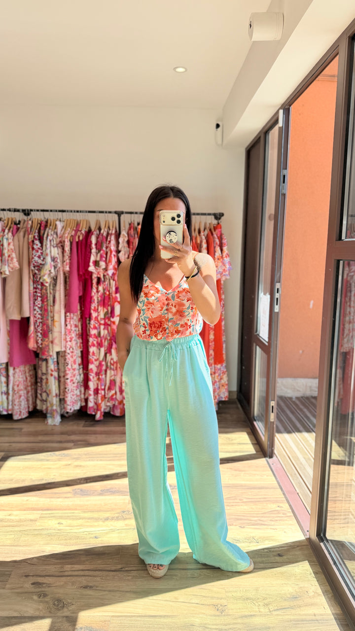 Pantalon Mopy turquoise/vert d’eau