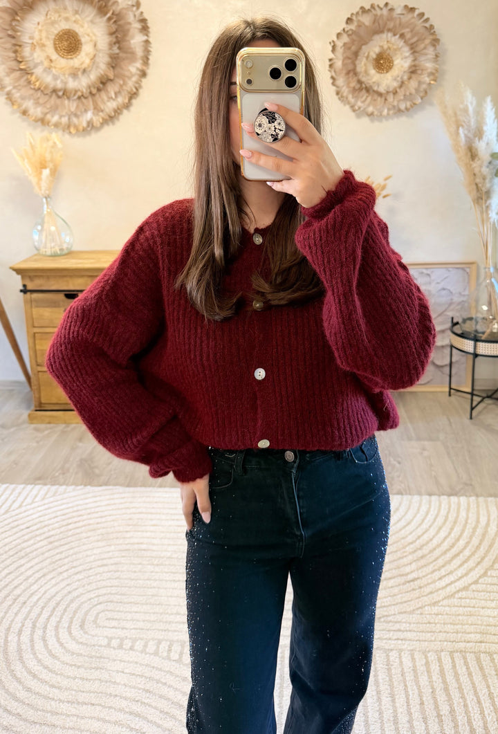 Gilet Roxane bordeaux