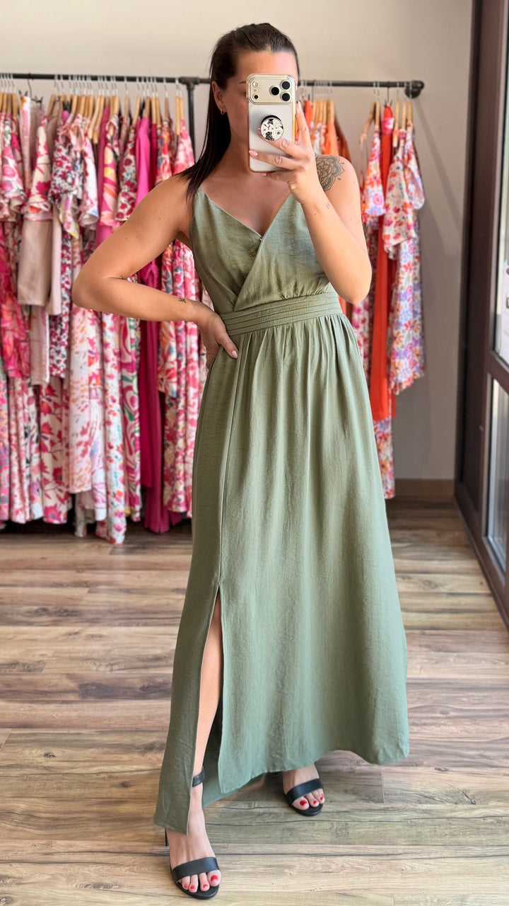 Robe longue Molly kaki CURVY