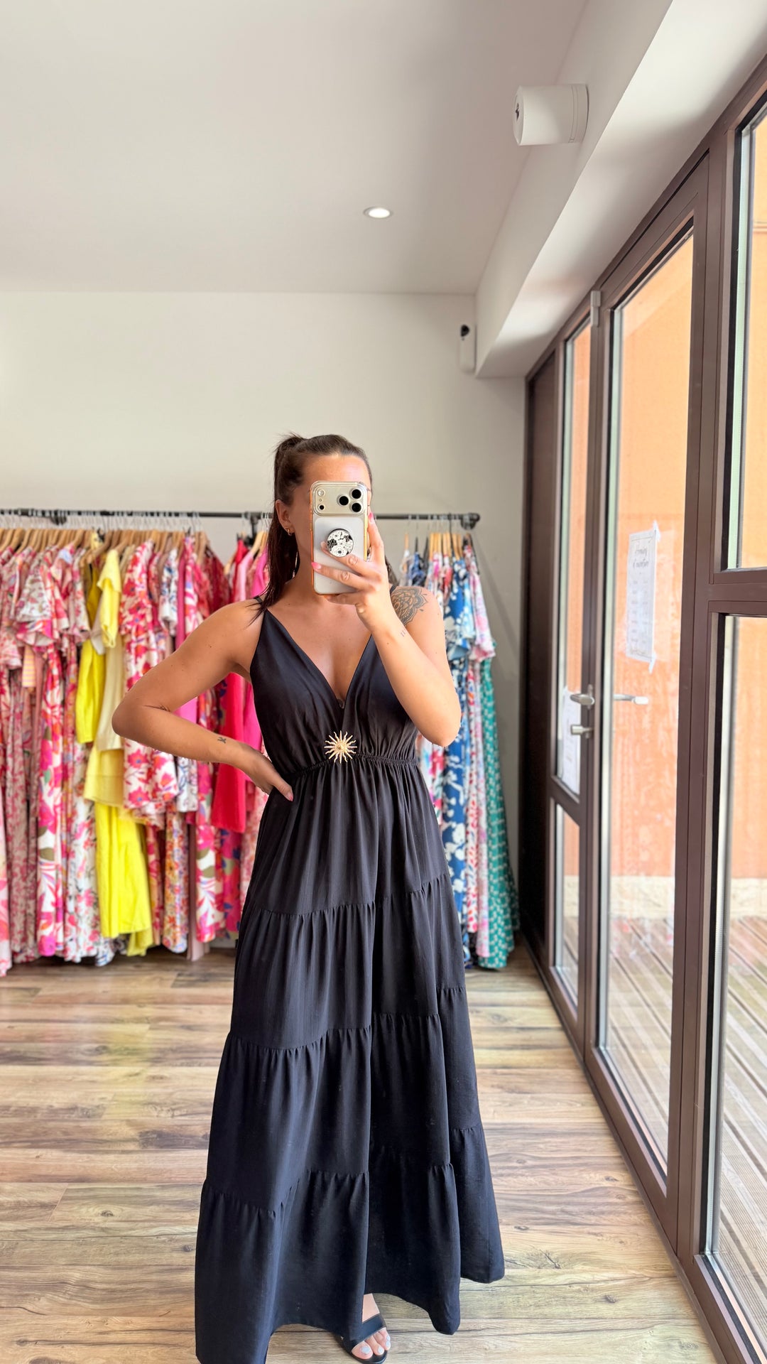Robe longue Soleil noir