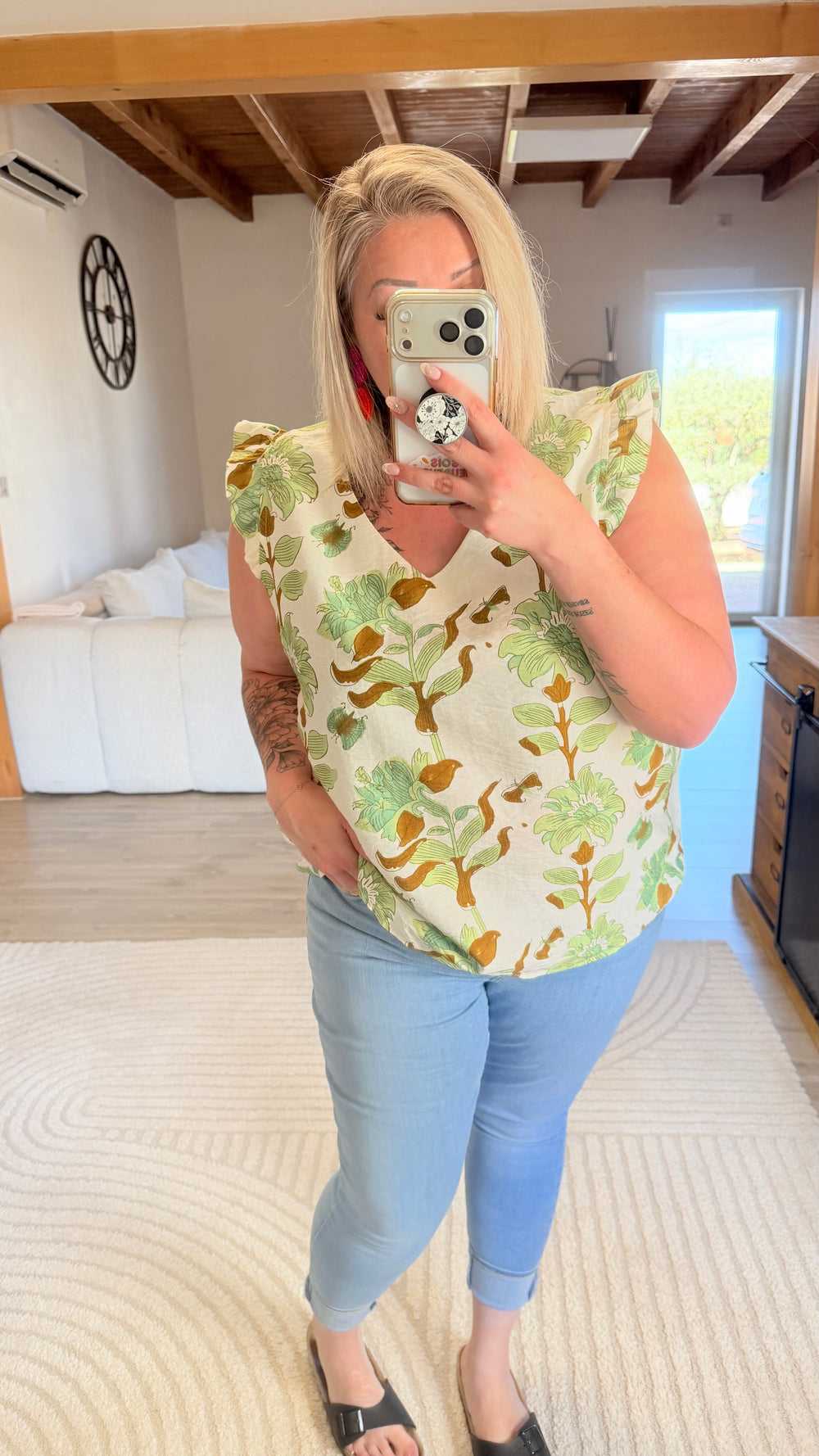 Blouse Flora verte CURVY