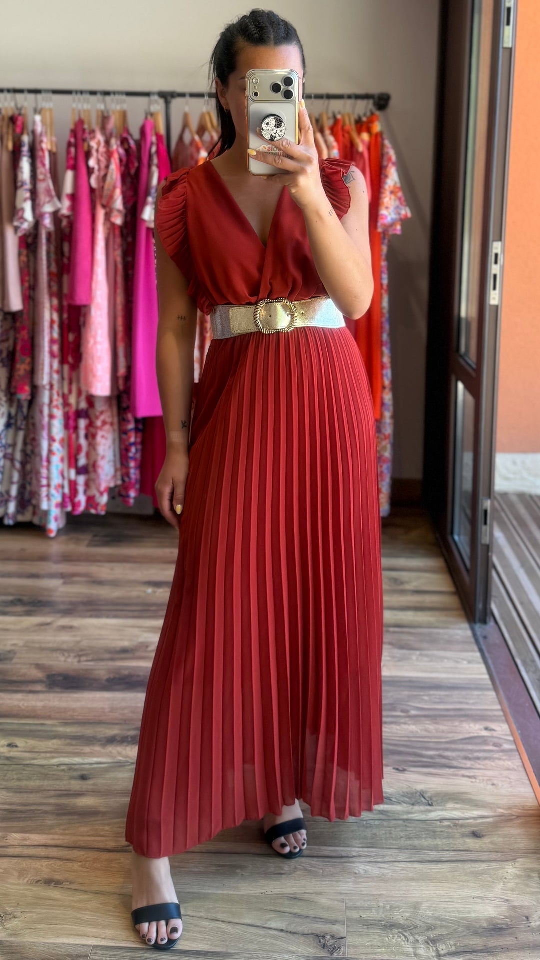 Robe longue Berenice terracotta