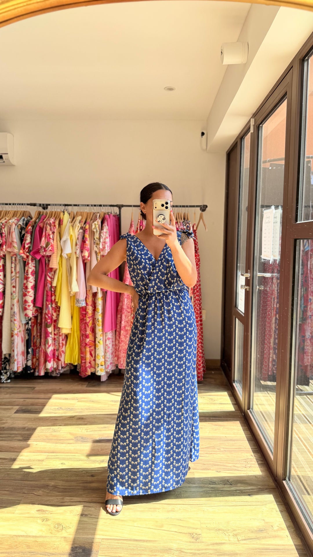 Robe longue Mahé CURVY bleu