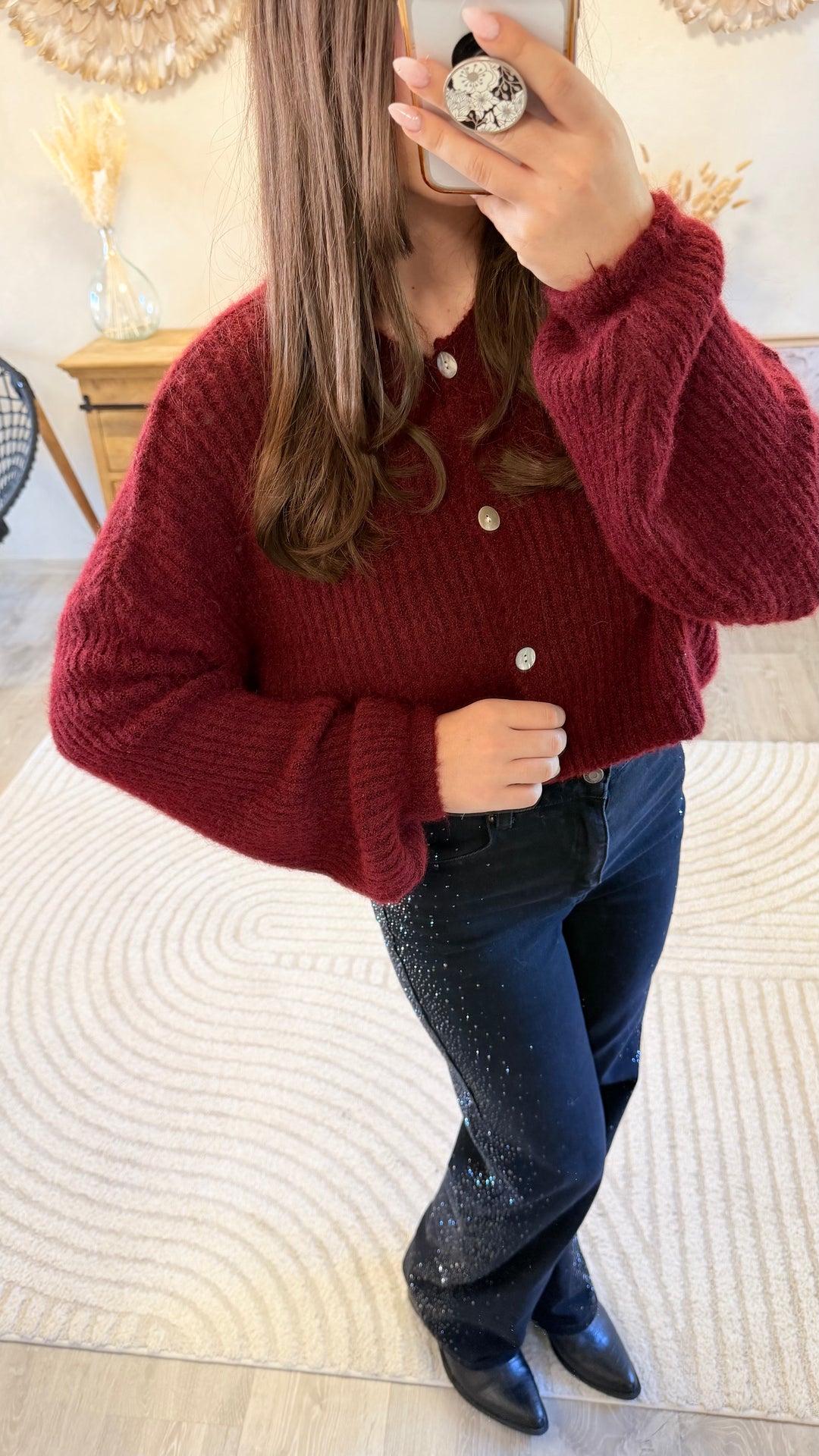 Gilet Roxane bordeaux