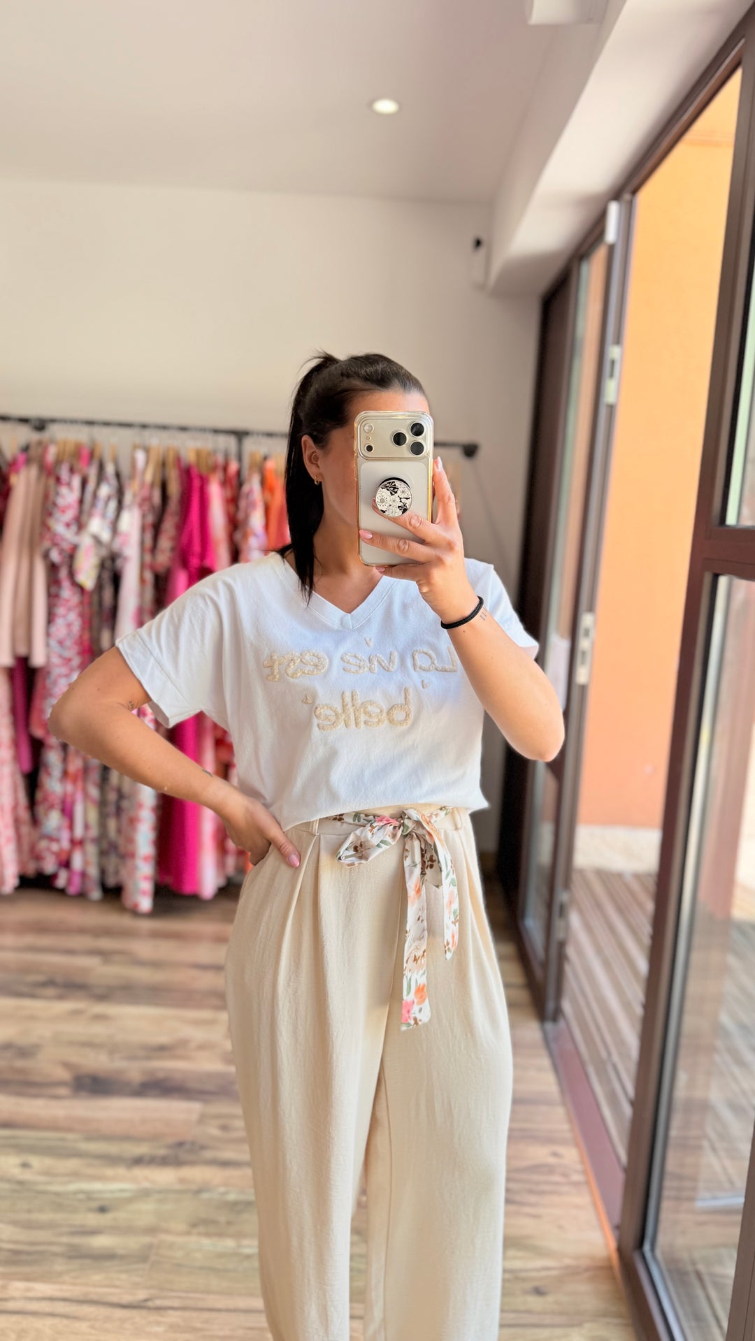 Teeshirt la vie est belle beige