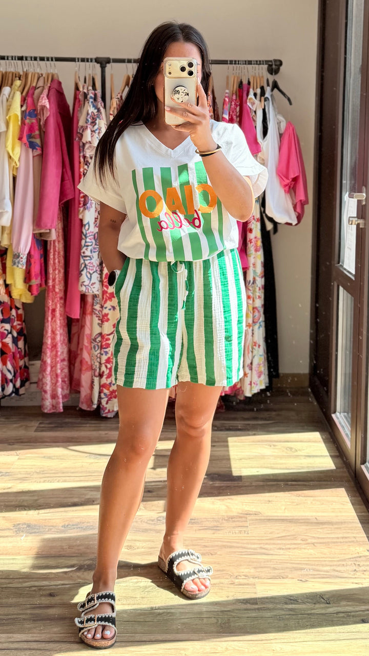 Teeshirt Ciao Bella vert
