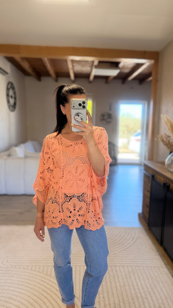 Top crochet orange