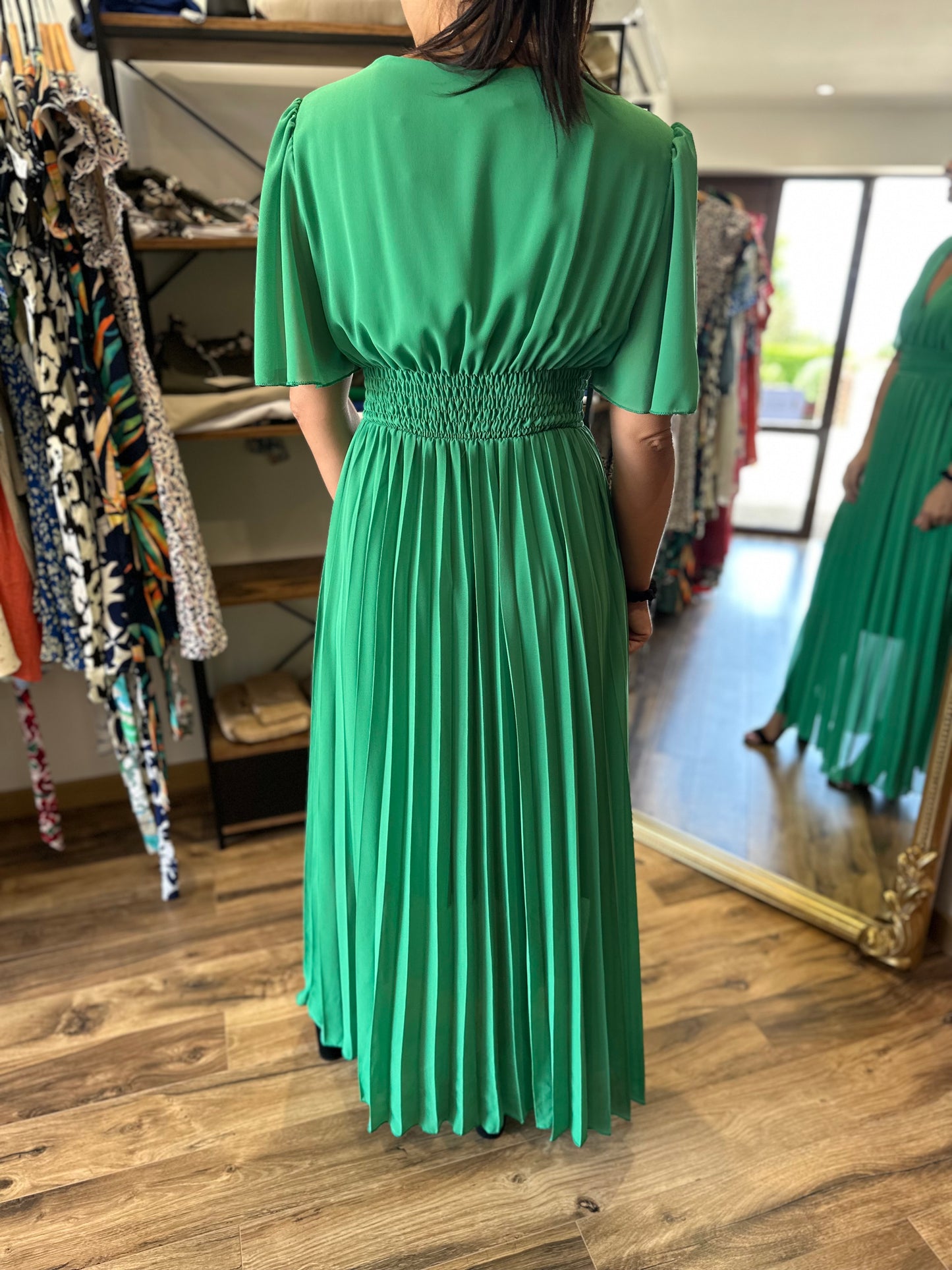 Robe longue Aglaé verte