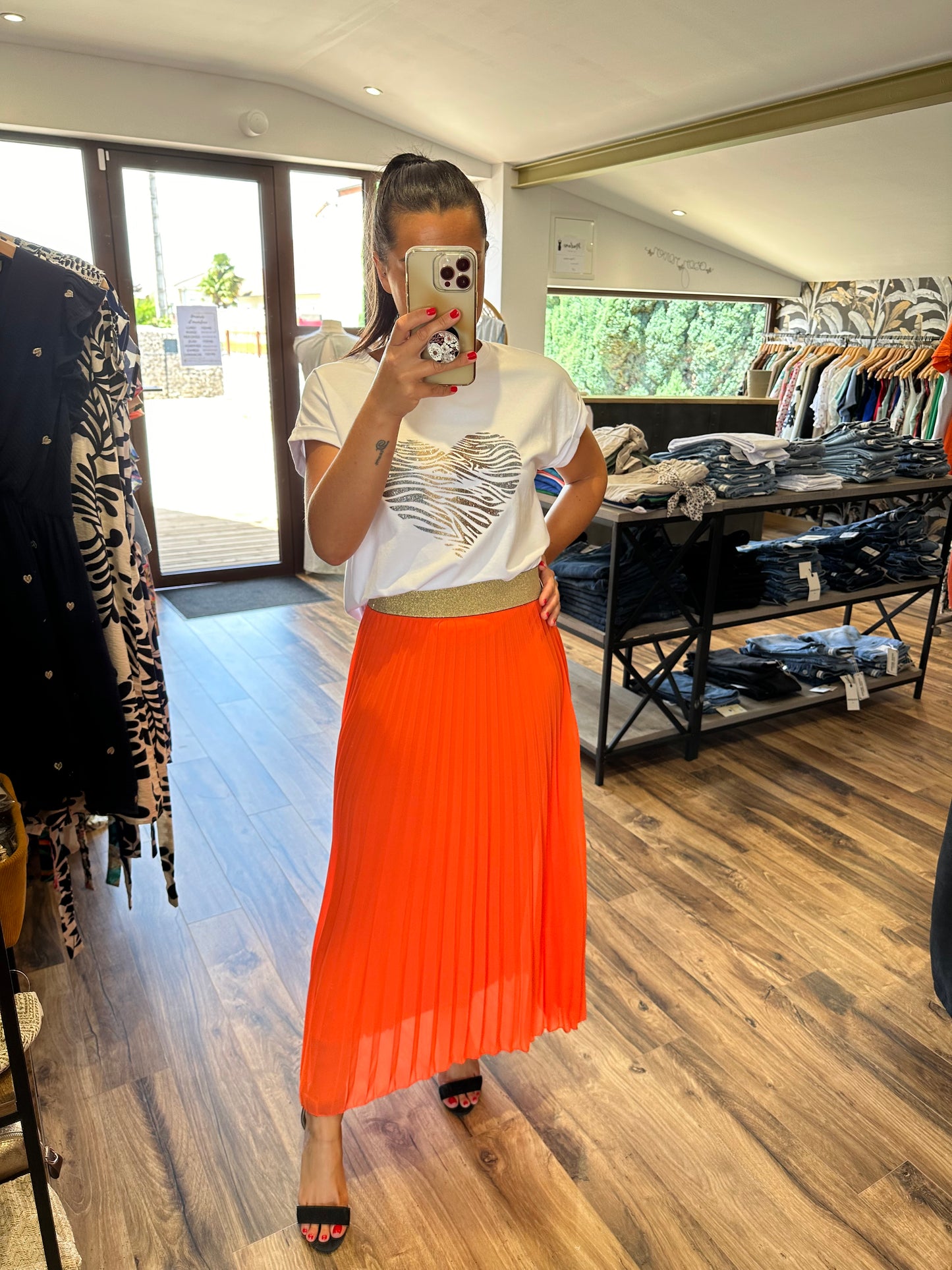 Robe longue gambi orange