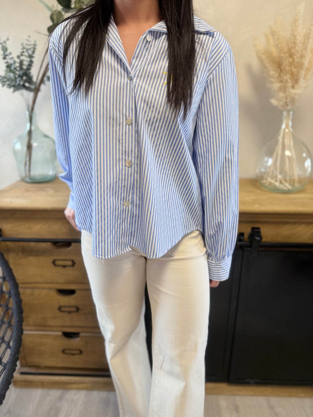 Chemise rayée saint tropez bleu