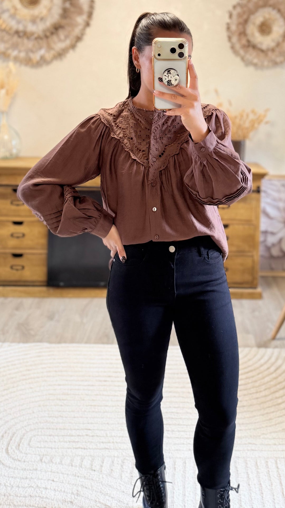 Chemise Fany marron CURVY