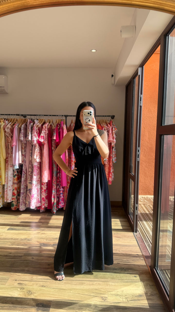 Robe longue Molly noir CURVY