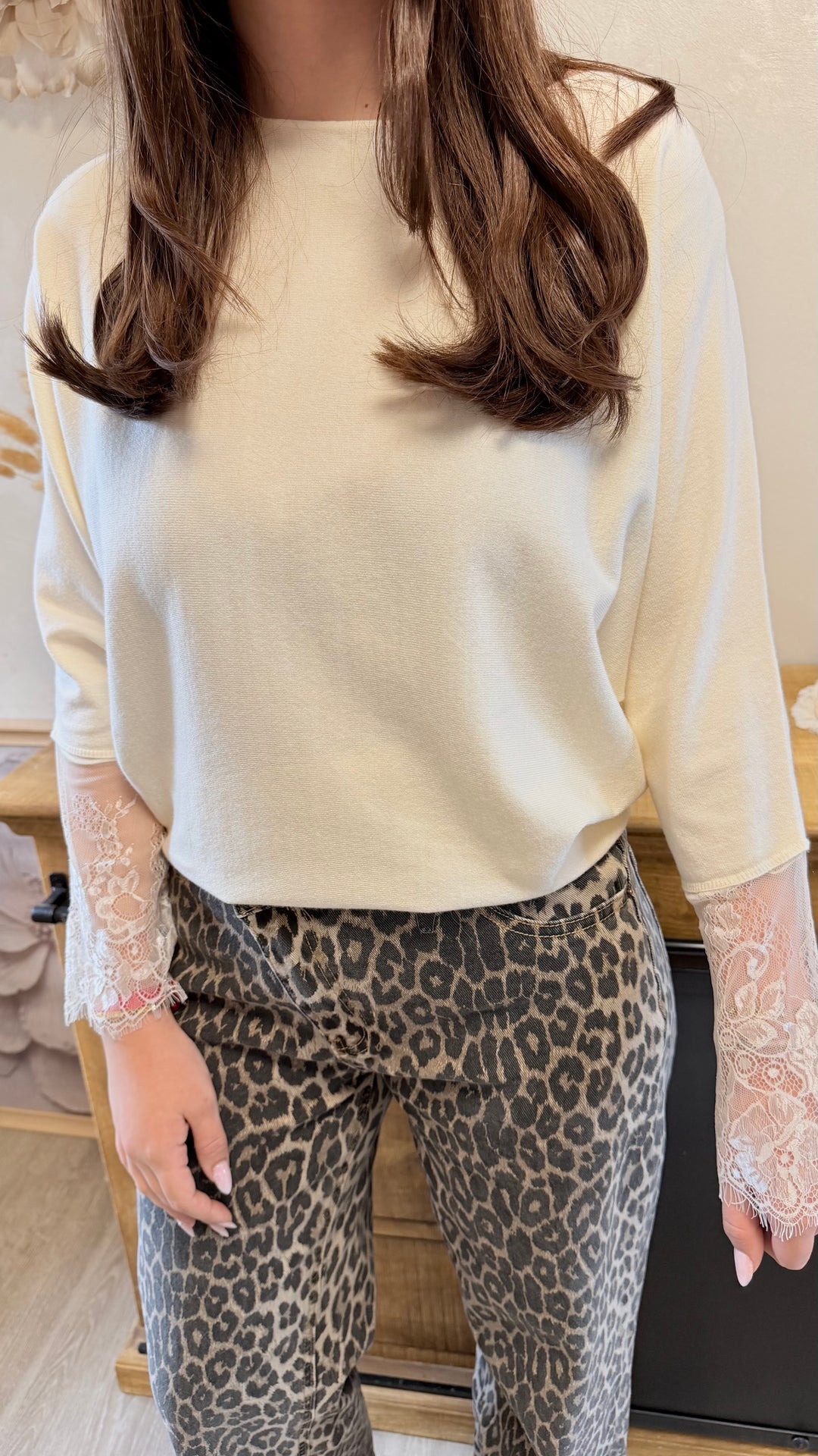 Pull fin May beige