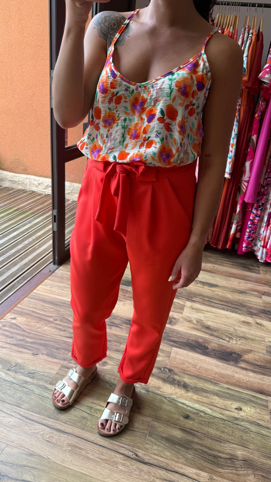 Pantalon Evy corail