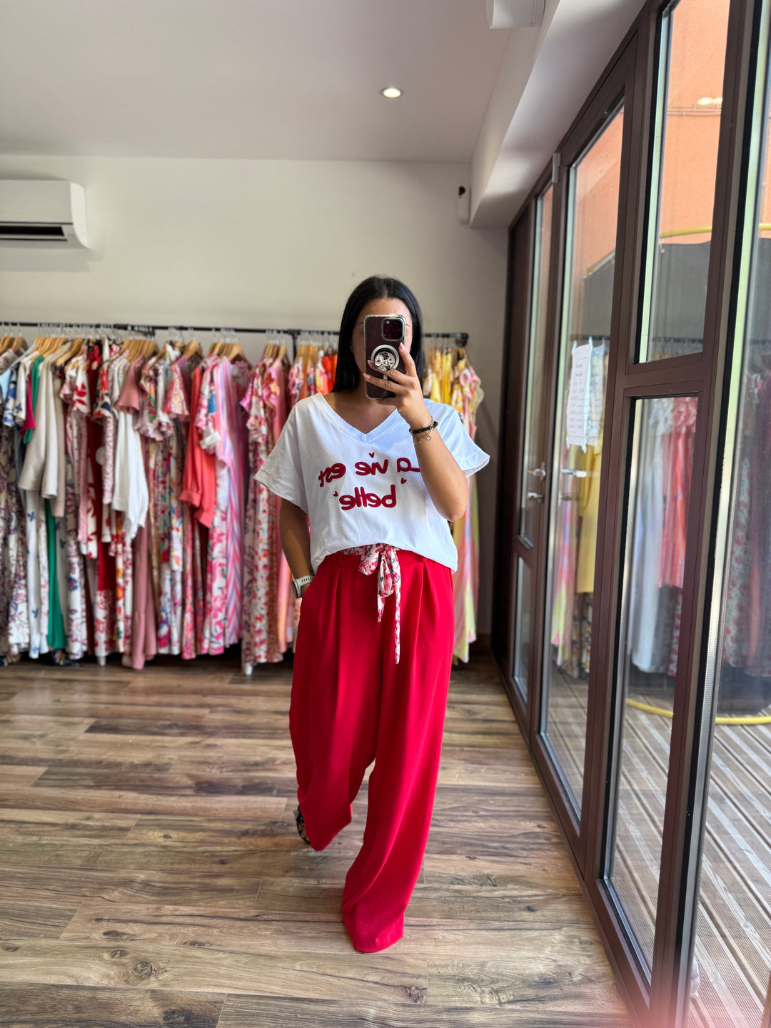 Teeshirt la vie est belle rouge
