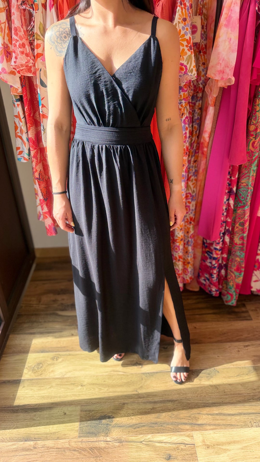 Robe longue Molly noir CURVY