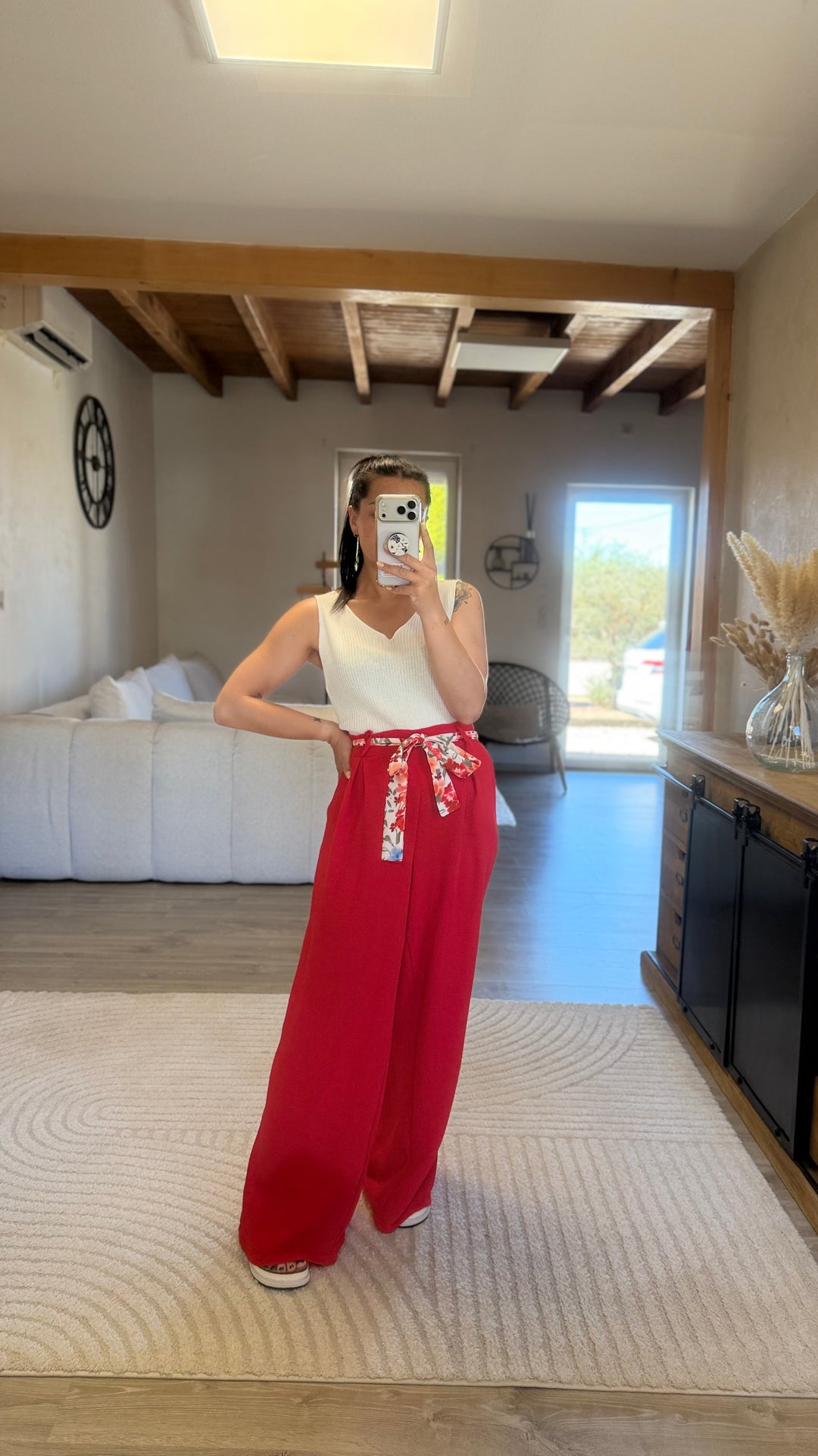 Pantalon Candice rouge CURVY