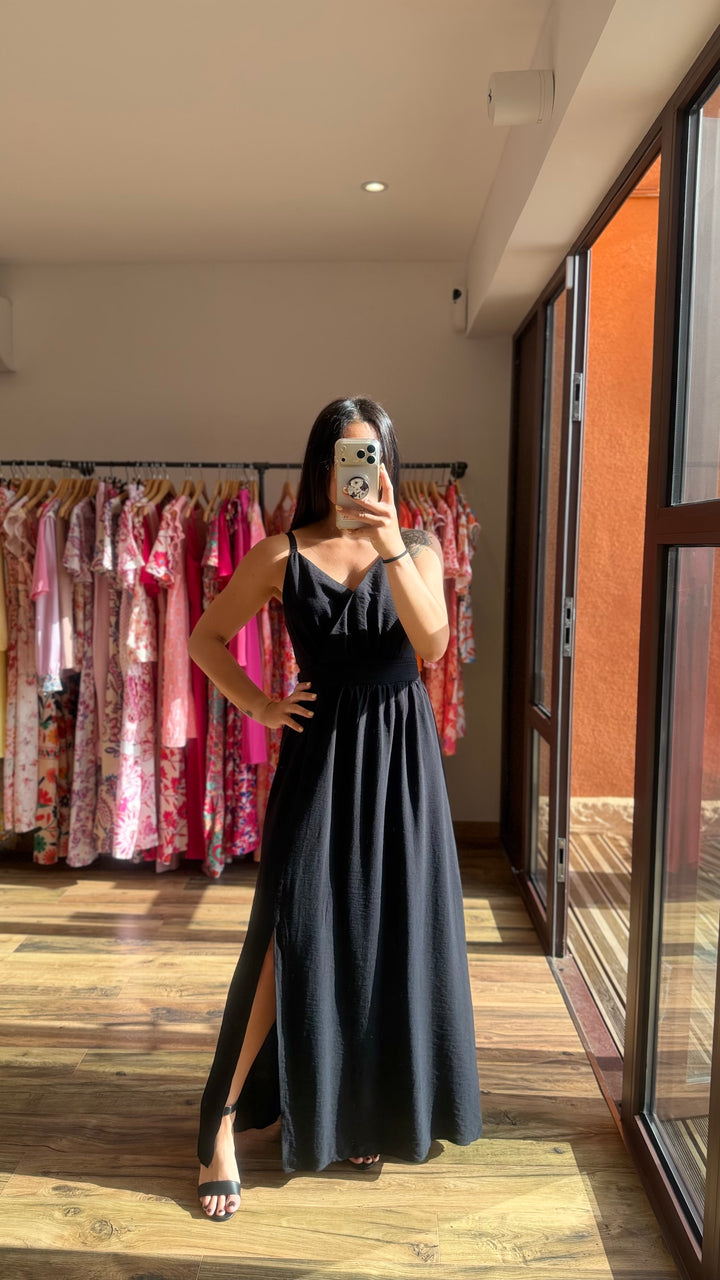Robe longue Molly noir CURVY