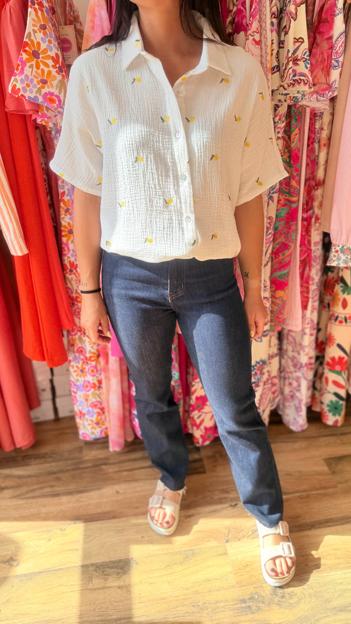 Chemise gaze citrons