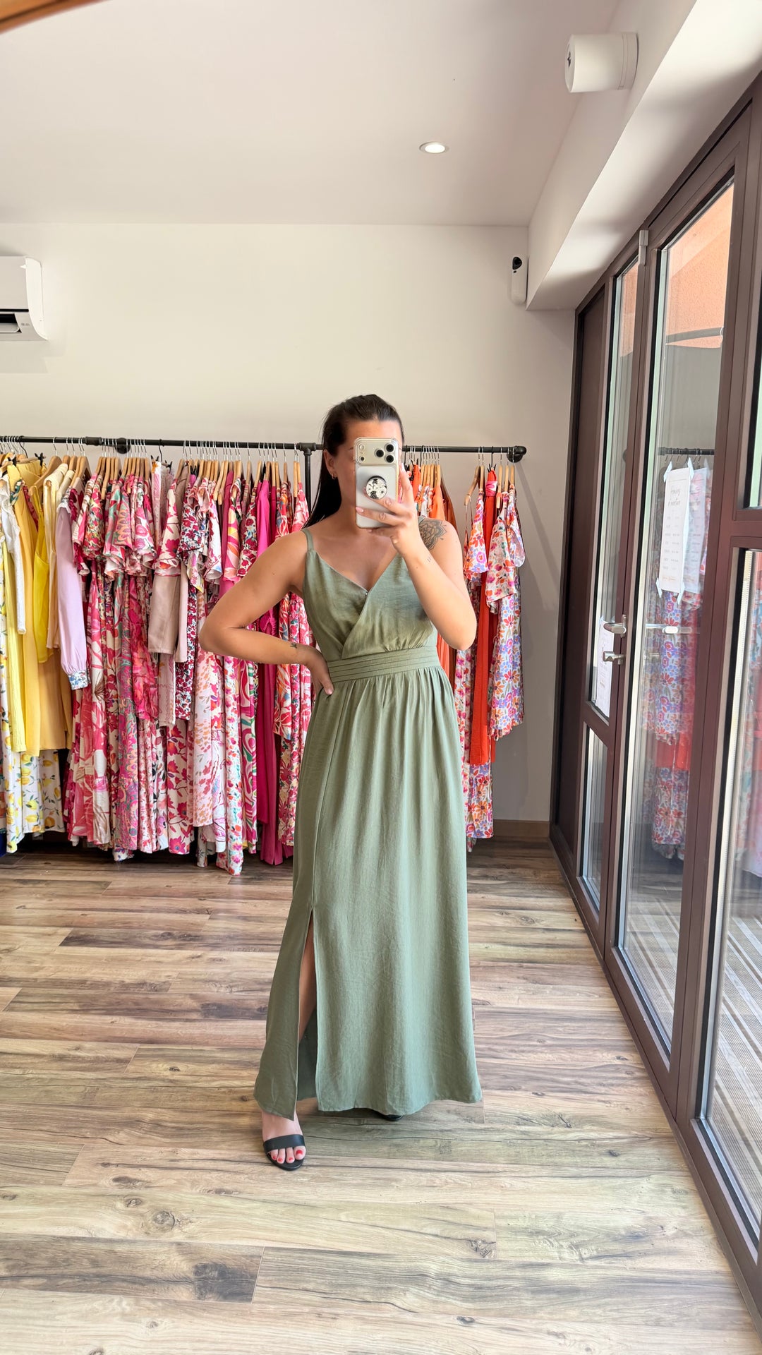 Robe longue Molly kaki CURVY