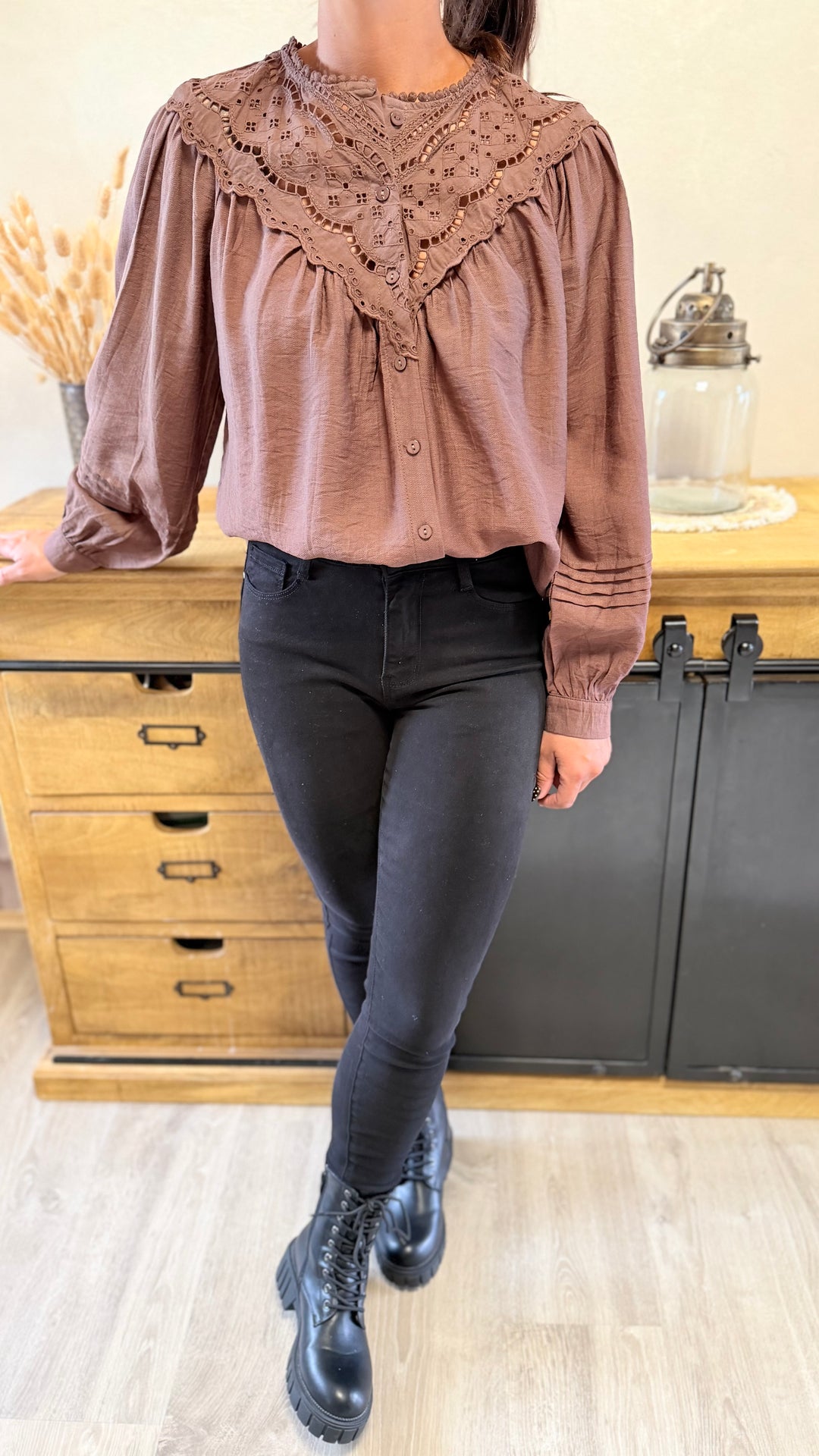 Chemise Fany marron CURVY