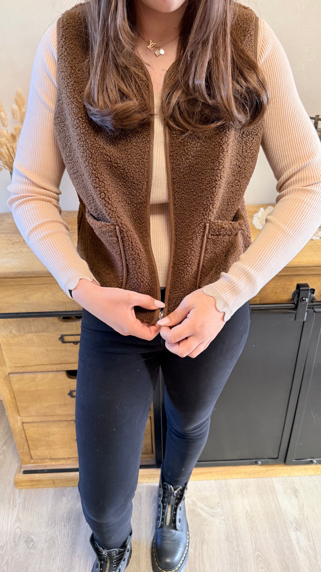 Pull fin Simah beige