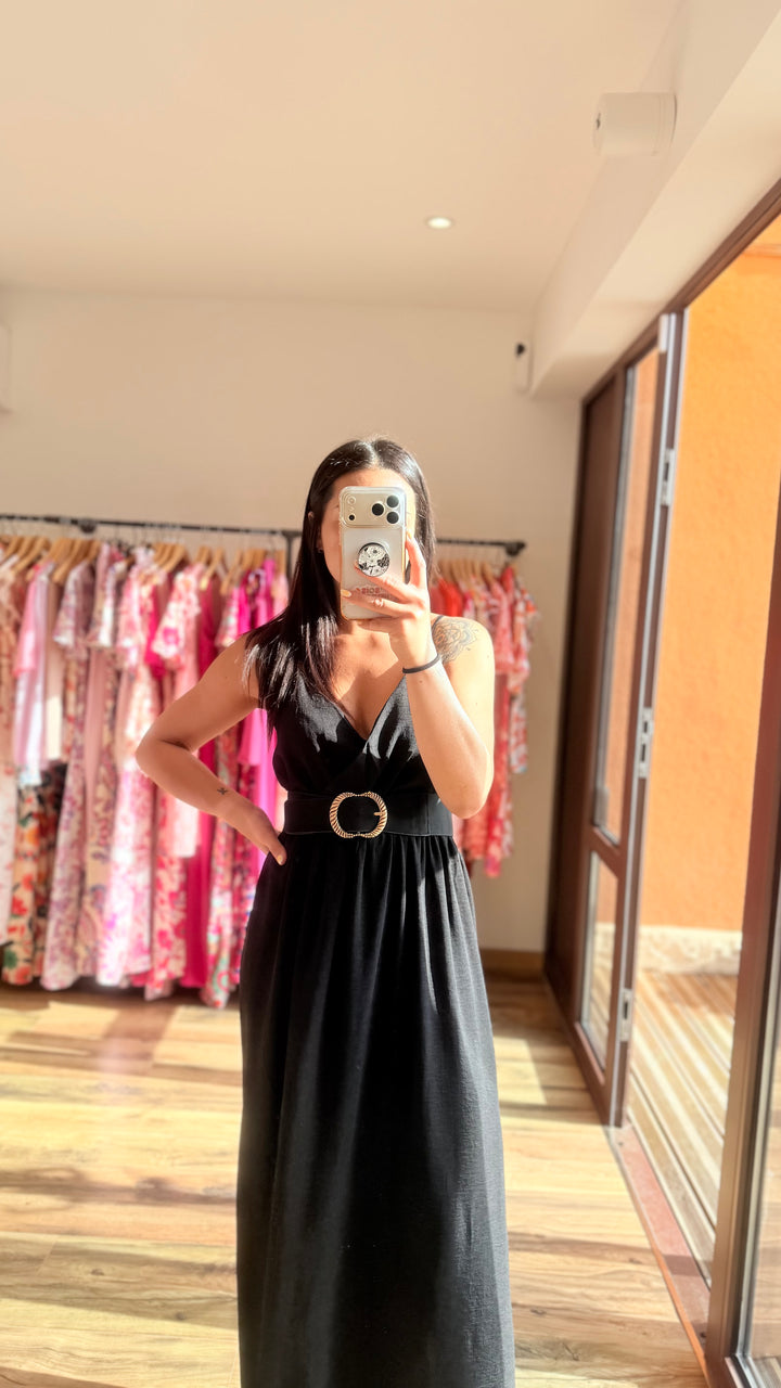Robe longue Amanda CURVY noir