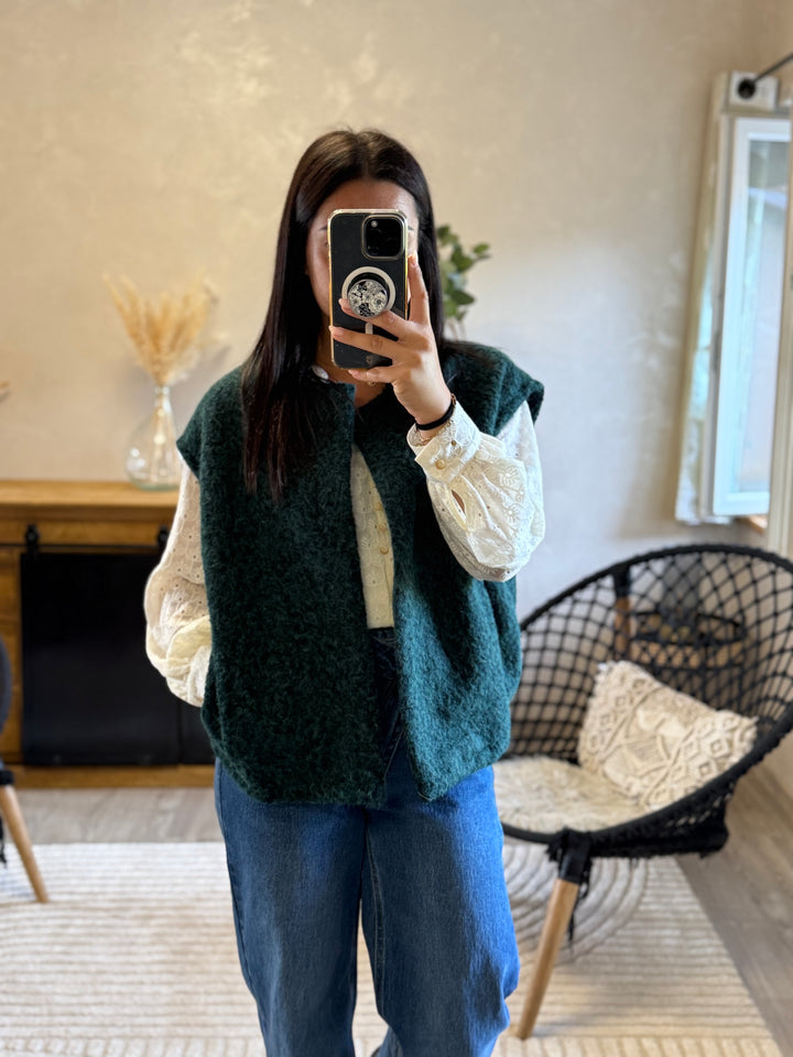Gilet sans manches vert émeraude