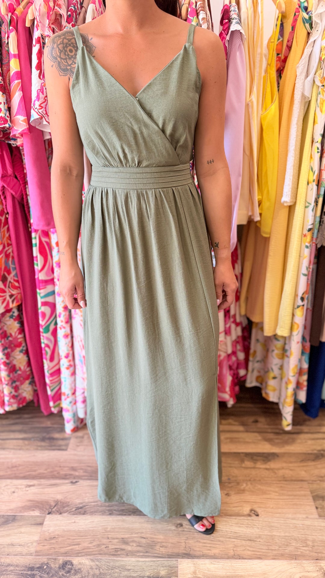 Robe longue Molly kaki CURVY