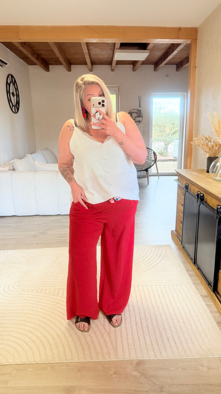 Pantalon Candice rouge CURVY