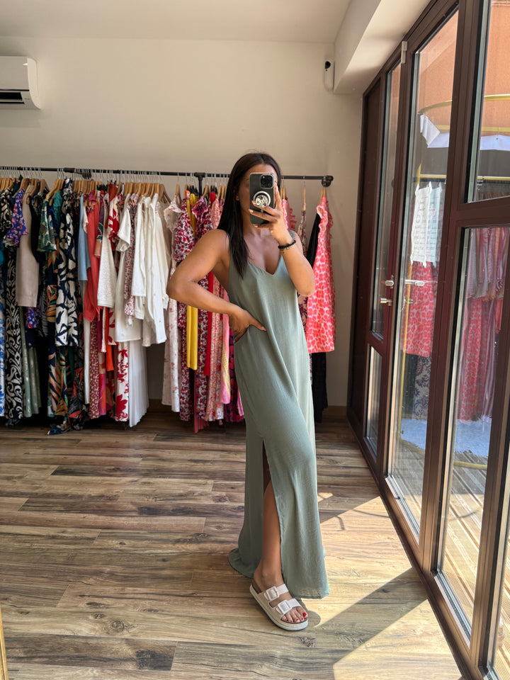 Robe longue Inoa vert paon