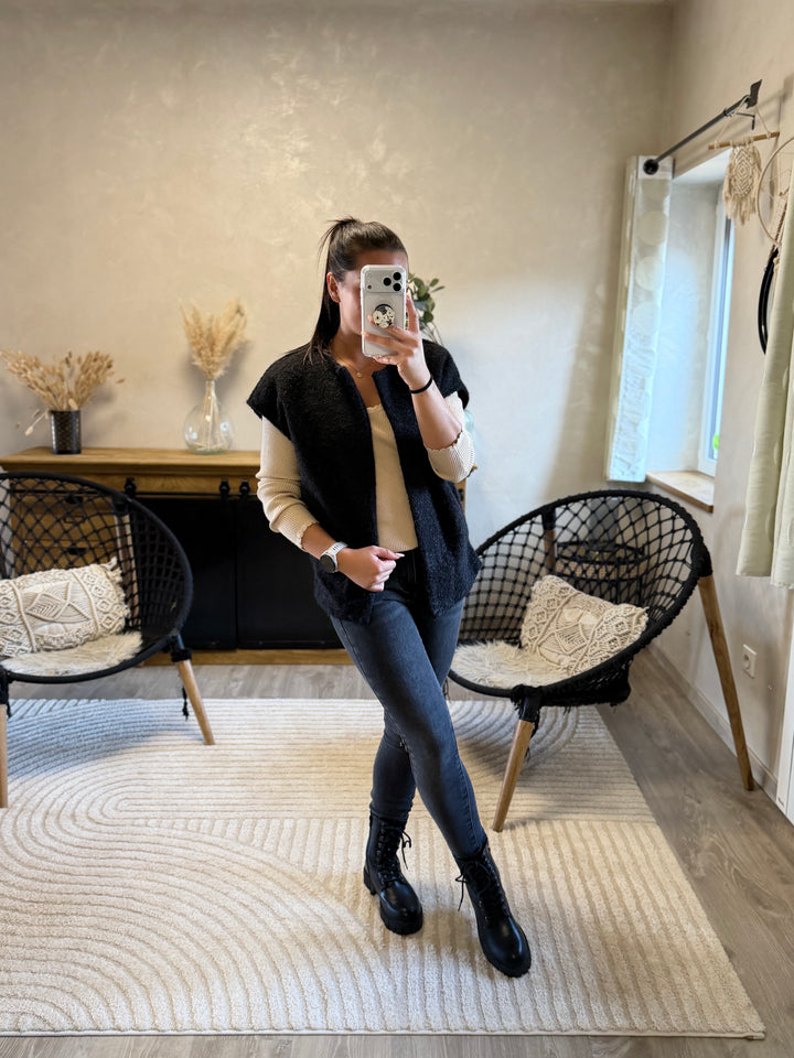 Pull fin Aragone beige