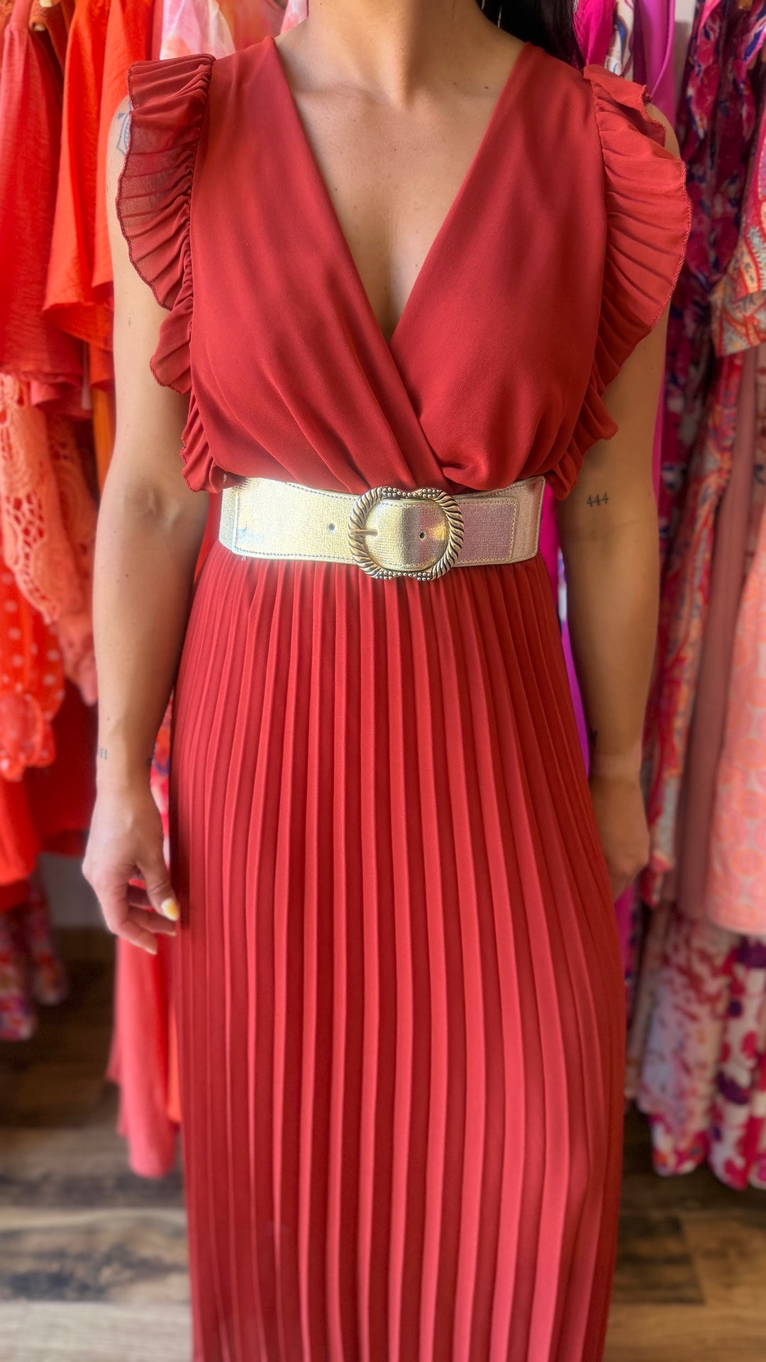 Robe longue Berenice terracotta