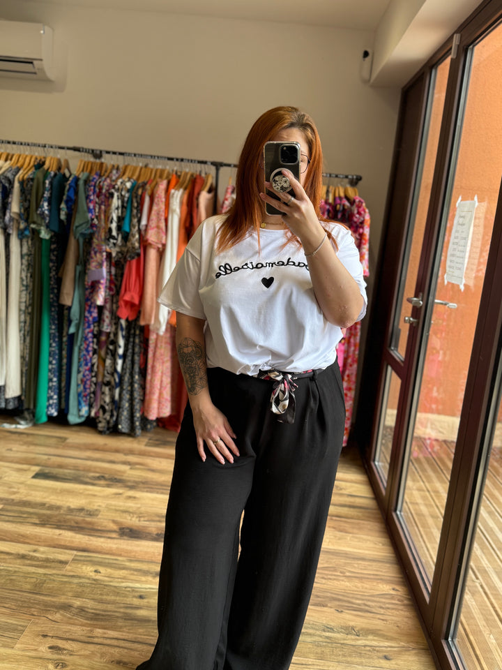 Teeshirt mademoiselle noir curvy
