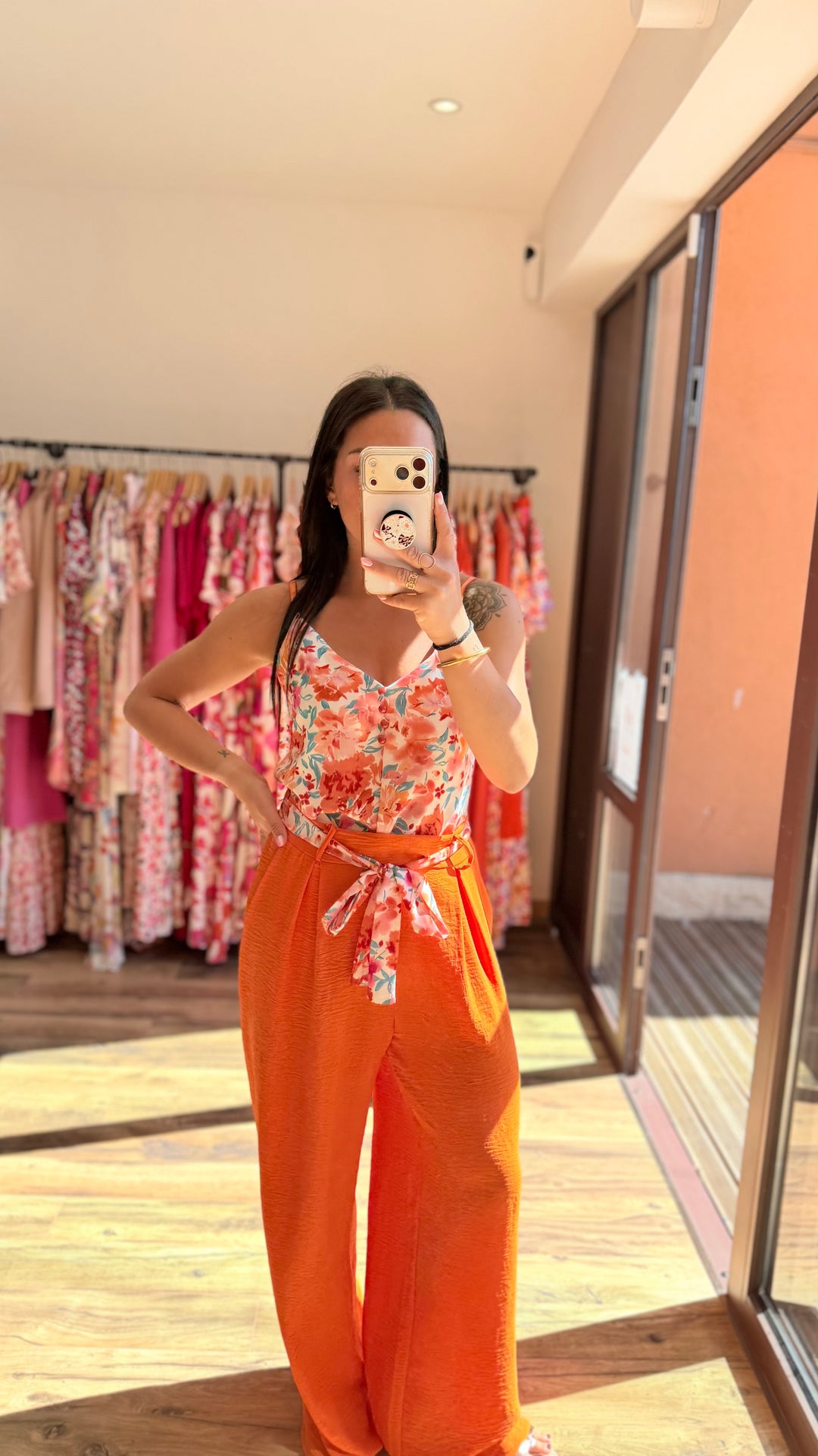 Pantalon Candice orange CURVY