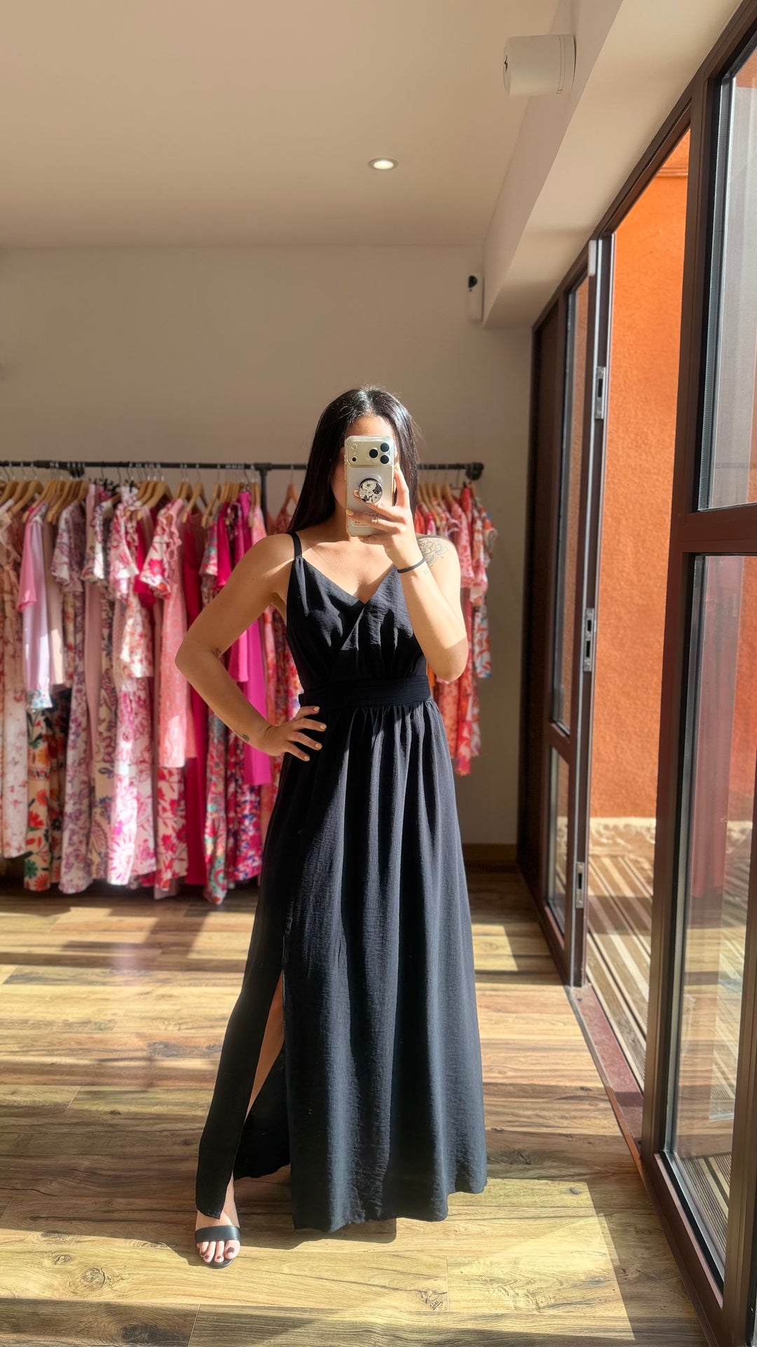 Robe longue Molly noir CURVY