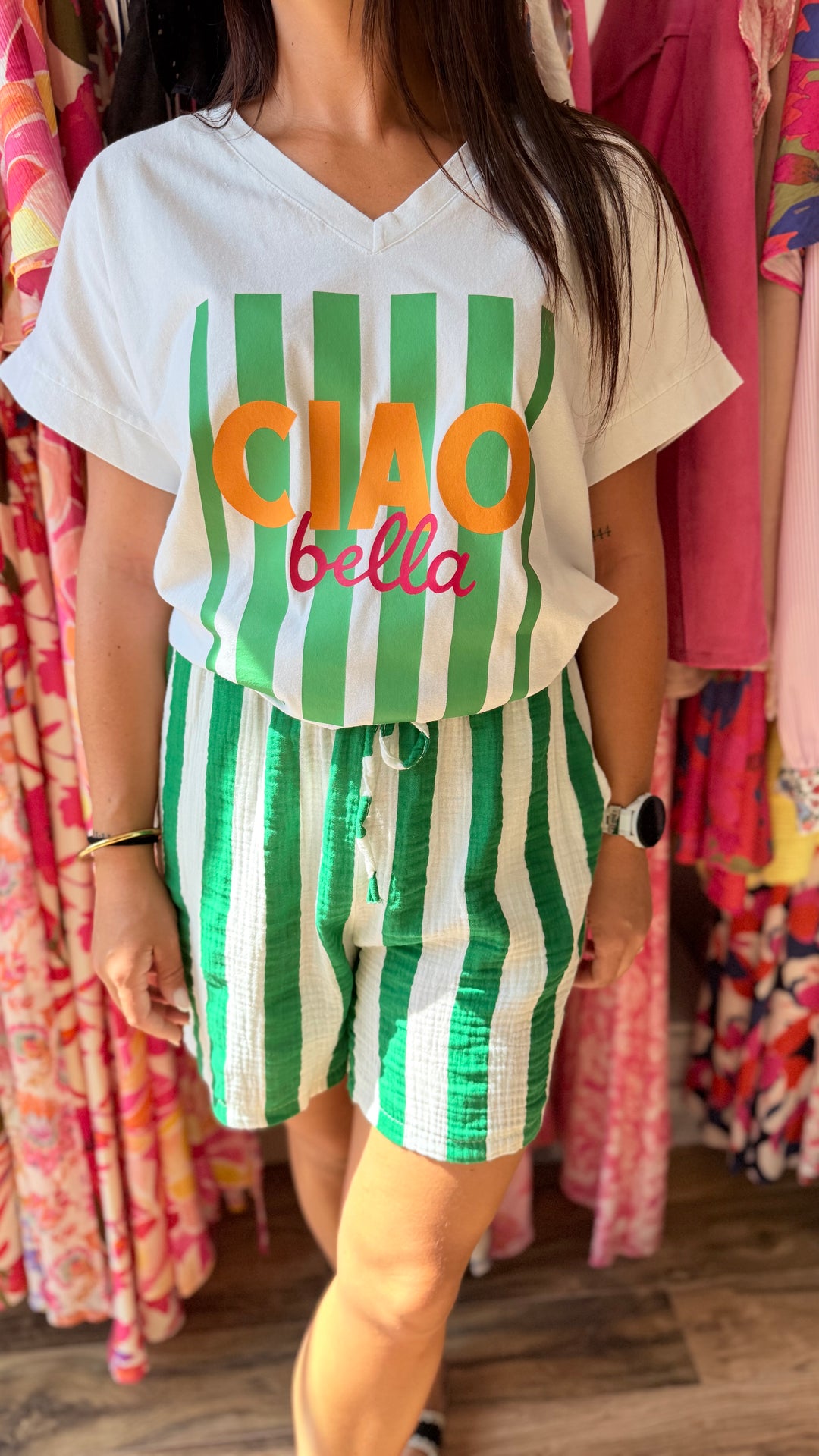 Teeshirt Ciao Bella vert