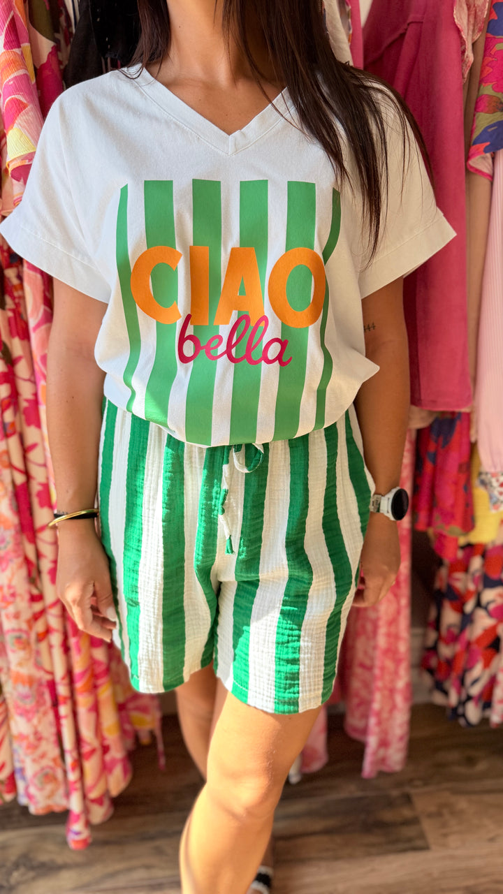 Teeshirt Ciao Bella vert