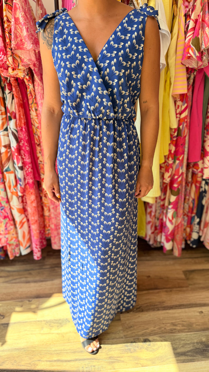 Robe longue Mahé CURVY bleu