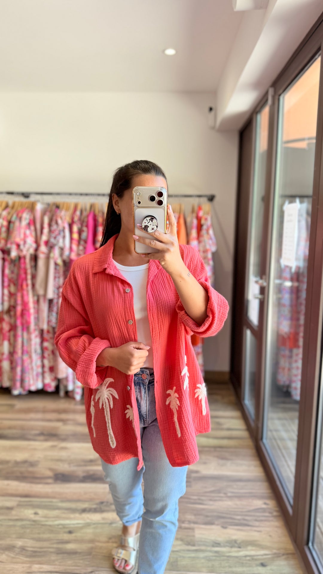 Chemise Palm Corail