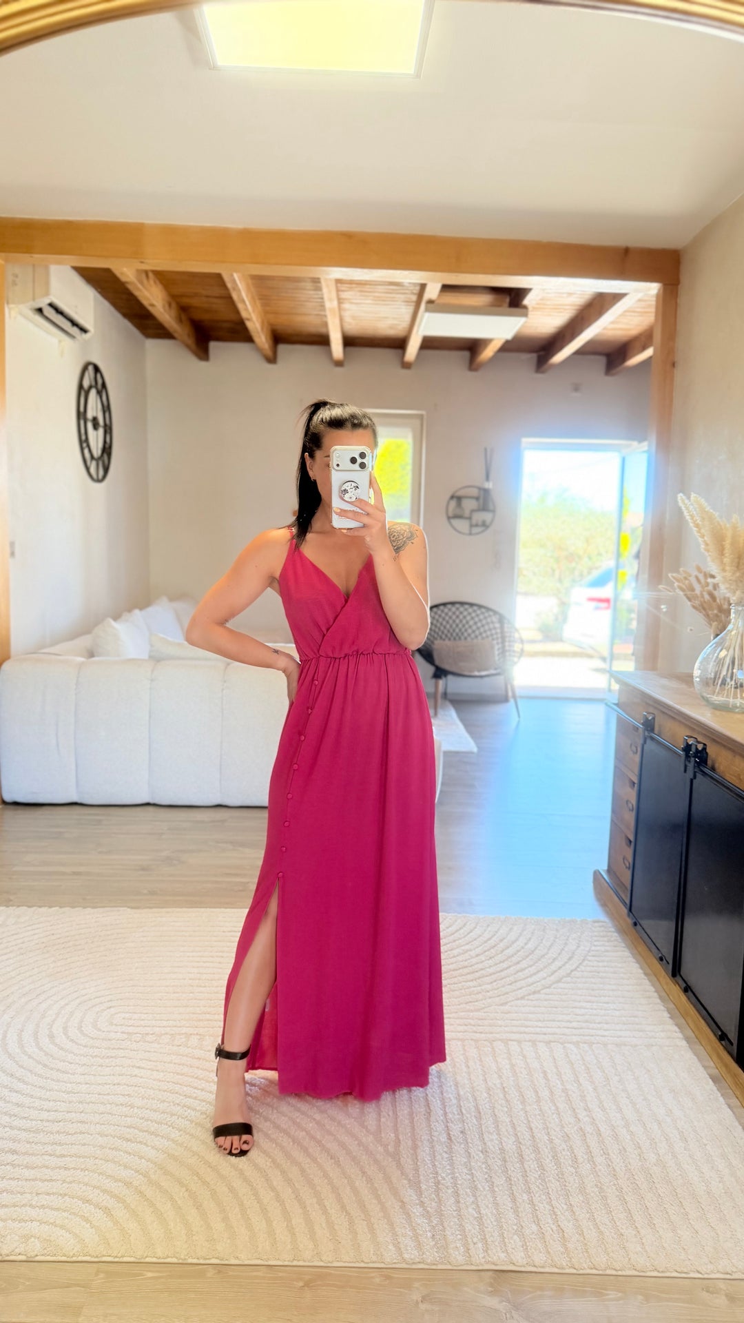 Robe longue Amanda rose