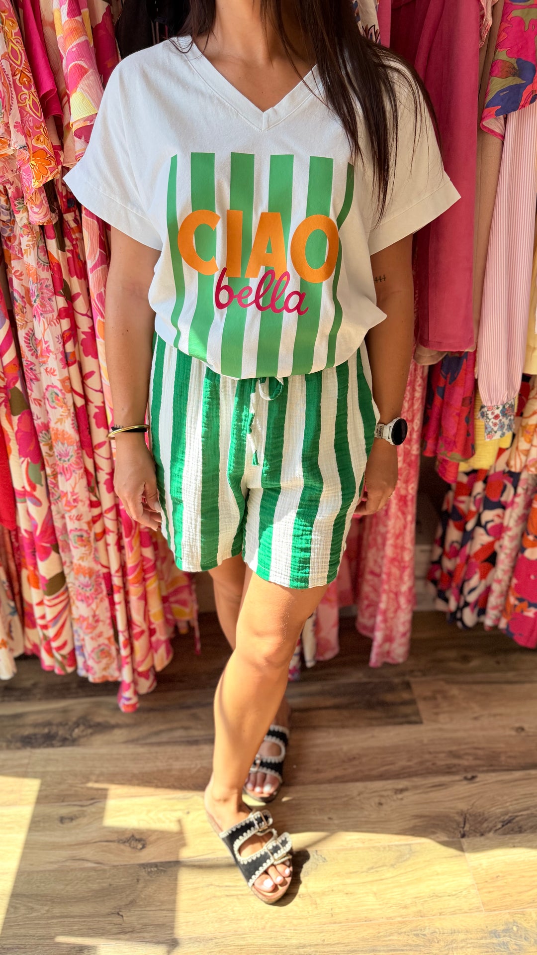 Teeshirt Ciao Bella vert