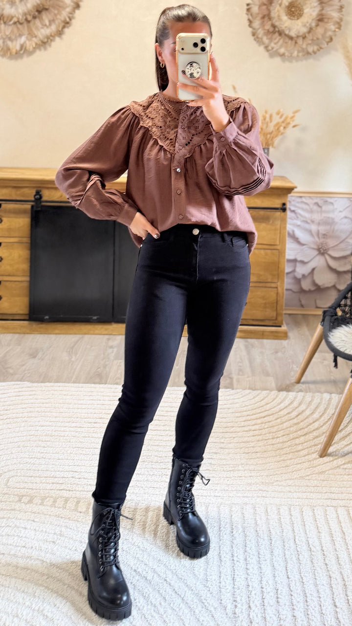 Chemise Fany marron CURVY