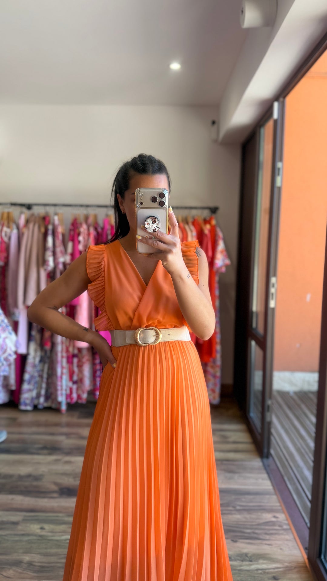 Robe longue Berenice orange