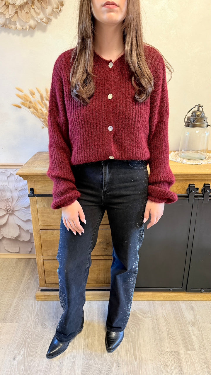 Gilet Roxane bordeaux